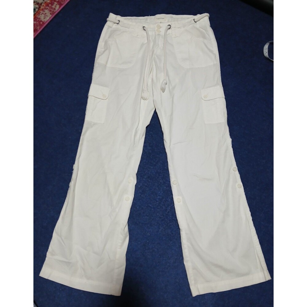 Maurices Coastal Beachy White Utility Pants/Capri   Rope Belt   5/6